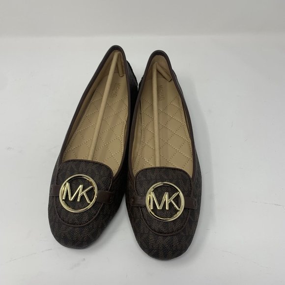 Michael Kors Lillie 40R9LIFP3B Ballet Flats Women's 10 M Brown Mini MK Logo 0596 - Picture 3 of 9